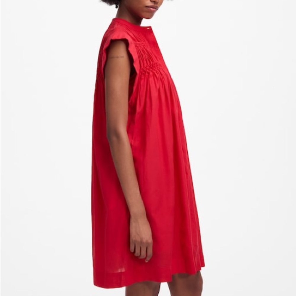 MADEWELL Embroidered Pleated Mini Dress Watermelon - Picture 2 of 10